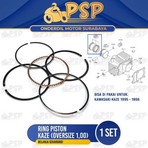 Ring Piston Kaze (Oversize 1.00) - Ring Cincin Seher Seker Diameter 100 Kawasaki Kaze R