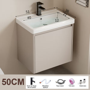 Bathroom Cabinet Lemari kamar mandi aluminium ruang minimalis modern /Wastafel Keramik /Kombinasi kabinet Wastafel---Termasuk