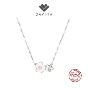 DAVINA Ladies Kristine Necklace Sterling Silver 925 - Kalung Wanita Perak S925 Bunga Putih