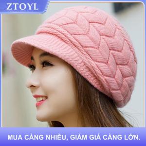 【ZTOYL】 Mũ nữ dệt kim Mũ nồi rộng dệt kim ấm áp mùa đông Mũ Beanie Mũ trượt tuyết