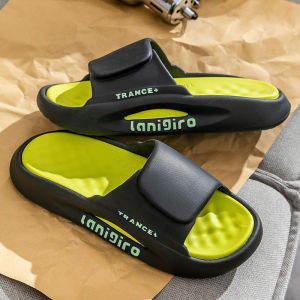 LHSunday จัดส่งในไทย🚚รองเท้าแตะแบบสวมผชแนวสตรีทแต่งตัวง่ายเข้ากับทุกลุค รองเท้าแตะแฟชั่นผช สีขาวพื้นดำเนียบๆเรียบแต่ดูดี รองเท้าแตะผชพื้นนิ่มน้ำหนักเบาสวมใส่สบาย💗