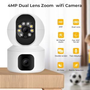Dual Lens V380 PRO CCTV Camera to cellphone 1080P Wireless two-way audio Night Vision Security Camera Surveillance