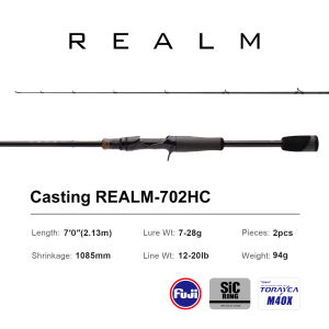 PURELURE REALM Series Bass/Zander Rod - All M40X Toray Carbon Soft Bait Rod EX F/F Action Fuji SIC Ring Spinning Casting for Pike Fishing