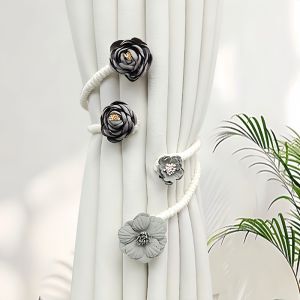 Creative Flower Curtain Tiebacks Living Room Binding Rope Without Drilling Holes Home Decoration