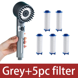 🔥【SG Ready Stock】🔥 2023 NEW 4 Modes High Pressure Handheld Shower Head SPA Nozzle With Filter Detachable Setting