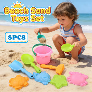 8PCS Beach Toys Set Kids Gift Childrens Summer Outdoor Toys Water Shovel Tools Beach Bucket Set