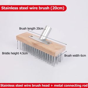 20/30/50cm Stainless Steel Wire Brush Outdoor Yard Pavement Floor Wire Brush Stain Remover Berus Lantai Cleaning Tools