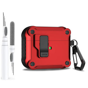 (Only Case) ZUZG Automatic Lock Case Compatible with AirPods 5/4 /Pro 2nd/1st Generation Cover with Keychain & Cleaning Kit [Front LED Visible] for Apple AirPods 5/4 Gen (2026/2024) (USB-C) Gen Case Automatic Snap Switch Secure Charging Case