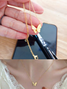 Dây Chuyền Titan Nữ Mạ Vàng 99k Mặt Bướm Xinh Xắn