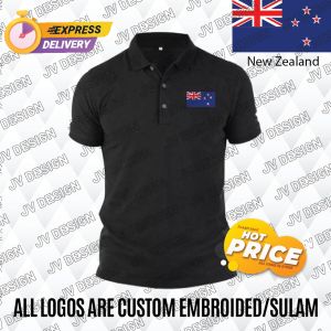 🔥PROMOSI HEBAT🔥 [SULAM]VIBRANT DESIGN NEW ZEALAND FLAG LOGO  POLO EMBROIDERY BAJU LELAKI PEREMPUAN POLO TEE!! 100% COTTON NZL1