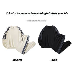 Sport Terno for Men Korean Casual Set Round Neck Sweatshirt and Pants Fashion Sports Jacket Suits