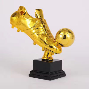 16cm Golden Boot Trophy European Football Golden Ball Sports Event Commemorative Plastic Trophy
