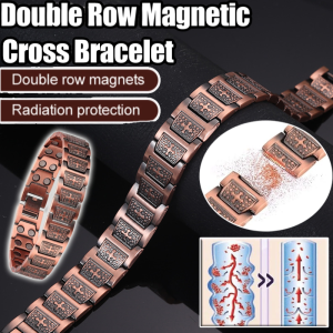 Double Row Magnetic Cross Bracelet Detachable Health Germanium Negative Ion Magnetic Bracelet Health Care Jewelry