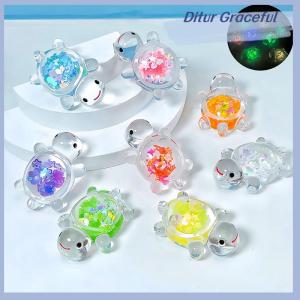 Ditur 1PC Glowing Turtle Garden Fish Tank Miniatures Ornaments Mini Luminous Glitter Turtle Home Decoration Landscaping Crafts