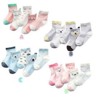 Set 5 đôi tất điều hòa cotton cổ thấp Kids Socks mềm mại thoáng khí cho bé từ 0-3 tuổi