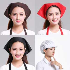 【x-cherub】หมวกเชฟ ผ้าโพกหัว ทรงสามเหลี่ยม สีพื้น งานผลิต หมวกคลุมผม Chef Cap