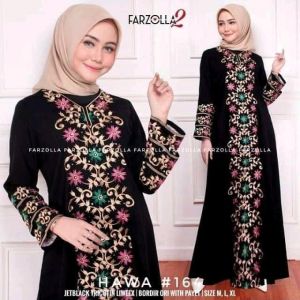 BAJU GAMIS WANITA DEWASA IBU MUSLIMAH MURAH MODEL TERBARU DRESS ABAYA SYARI TURKEY BORDIR ARAB SAUDI HITAM ELEGANT JUBAH SANTRI REMAJA OOTD ARABIAN DUBAI MEWAH LENGAN PANJANG BAHAN JETBLACK ADEM DINGIN HALUS LEMBUT VIRAL