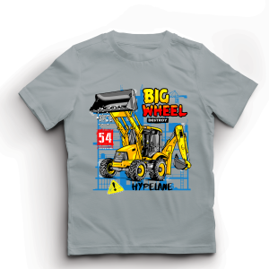 Baju Kaos Distro Anak Laki Laki Gambar Excavator Import Usia 1 - 10 Tahun - Hypelane Kids - DTF