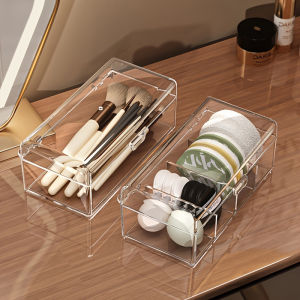 Stackable Acrylic Makeup Brushes Storage Box with Lid Clear Makeup Sponges Organizer Dustproof Cosmetic Tools Puff Storage Case