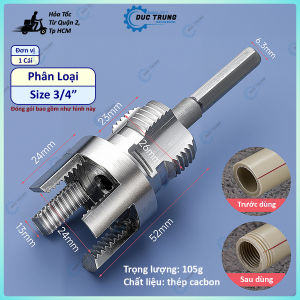 Mũi Tạo Ren Ống PPR D20 D25 Gắn Máy Khoan Tạo Ren Trong Ngoài 2 Trong 1 Thép Nguyên Khối CNC Tạo Ren Nhanh Chuẩn - 855