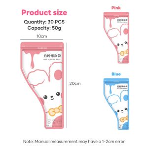 30PCS Baby Milk Powder Storage Bag Disposable Double-track Sealed Leakproof Portable Milk Powder Bag