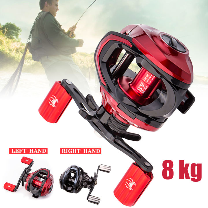 LO【Ready StocK】Red Spider Ultra-Light Baitcasting Reel Magnetic+Centrifugal  Dual Brake System 8KG Max Drag 7.2:1 Ratio High Speed Fishing Reel Tackle