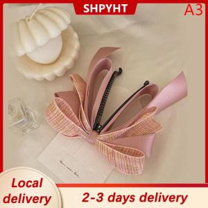 [COD] SHPYHT Local delivery Ship within 24 hours 2022 New Ribbon Bow Banana Clip Cute Pearl Hair Pins Barrette Women Hair Accessories Fashion Solid Color Elegant Hair Claw
