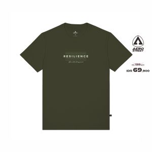 Aerostreet T Shirt Resilience Hijau Army Kaos T-Shirt Tshirt AAAAA