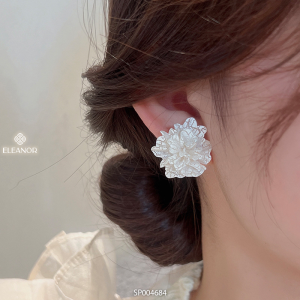 Bông tai nữ nụ chuôi bạc 925 Eleanor Accessories khuyên tai hình bông hoa trắng phụ kiện trang sức 4684