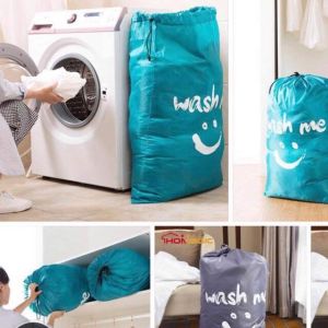Large Foldable Bag Dirty Clothes Storage Bag with Drawstring Closure for Home Laundromat Travel