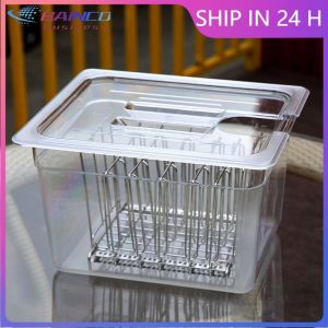 11L Sous Vide Container Storage with Rack Stainless Steel for Culinary Immersion Slow Cooker