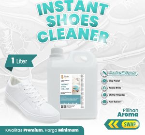 Terbaru - Pembersih Cuci Sepatu Pemutih Instan Cleaner Tanpa Bilas Aroma Parfum Eau Dee Toillete Kemasan 1Liter Jerigen
