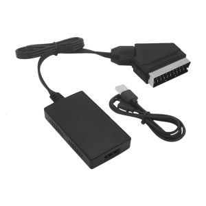 SCART HDTV Adapter with External Power Supply Clear 1080P Output Seamless Video Transmission Small Construction
