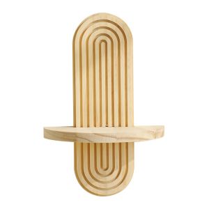 MAOMEI HOUSE Hình học Kệ treo tường bằng gỗ Oval có ren Tự nhiên Kệ nổi hình vòm Giá để đồ Trang trí Giá đỡ gỗ nghệ thuật Phòng khách