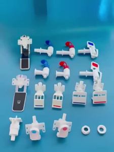 Complete Water Dispenser Faucet Accessories - Red/Blue Hot & Cold Water Taps with External Thread Push-Down Valve for Home Use (Vertical Installation)