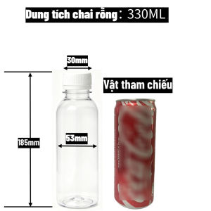 TINH DIEU Chai Nhựa PET Tròn 330ml-500ml Đựng Nước Ép Trà Sữa Cà Phê Trong Suốt Nắp Vặn Bán Sỉ OEM ODM