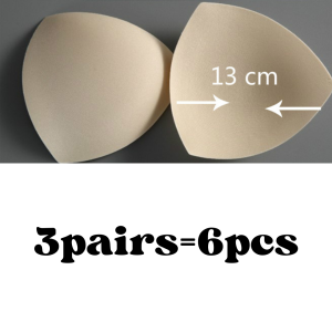 🇲🇾STOCK KL (3 Pairs=6PCS) Womens Girl Multiple Use Triangle Removable Span Pad Cotton Smart Cups Bra Inserts Pads (Skin/White)