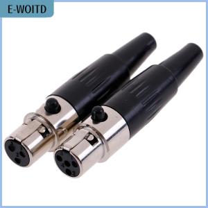 【E-WOITD】 1Pc Mini XLR 3 4 Pin Female Plug Small XLR Audio Microphone Connector for MIC