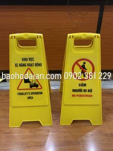 Biển báo khu vực Cấm người đi bộ chữ A gấp gọn