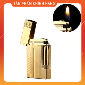 Hộp Quẹt Bật Lửa Dupont Họa Tiết Điệp Viên Sang Trọng D06V Màu Vàng - Dùng Gas Đá Cao Cấp