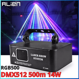 LAMPU PROYEKTOR LASER Alien RGB Disco Single Head DMX512 500m 14W - SLP-RGB500