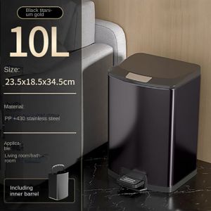 10L Living Room and Kitchen stainless Narrow trash can Bin with foot pedal For Home Foot Narrow Gap garbage bin
