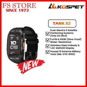 KOSPET TANK X2 ] X2 ULTRA GPS Smartwatch 6 Satellite Positioning System 170+ Sports Modes 5 ATM IP69K (Dive-Proof) WE SHIP FROM KUALA LUMPUR GENUINE MALAYSIA STOCK