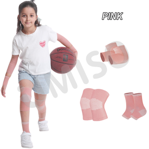 UMISO 3Pcs Kids Sports Protective Gear Set Knee Elbow Ankle Support for Volleyball Football Dance Support Protector Kneepad Fitness Work Gear