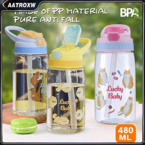 480ML Childrens Cartoon Tumbler Bottle Sippy  For Toddler 480ML Cup For Kids Straw  Bottle Cute Duckbill Drinking Cup   Aatroxw