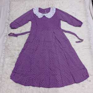Midi dress anak perempuan usia 5-8 tahun baju anak perempuan rayon motif polkadot