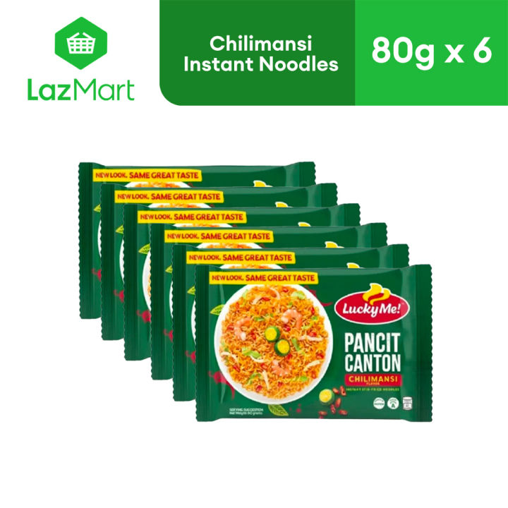 Lucky Me! Pancit Canton Chilimansi Multipack Instant Noodles 80g x 6 | Lazada Philippines