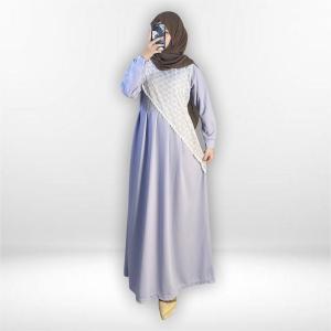 Gamis Dewasa Stevi WYNOLA 832 Bahan Soft Knit Kombinasi Brukat Tali Samping