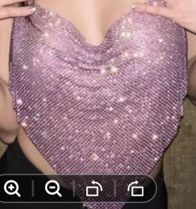 เสื้อโลหะฝังเพชร เซ็กซี่คล้องคอ เสื้อไนท์คลับสำหรับผู้หญิง สื้อผ้าไนท์คลับ เสื้อบาร์ รุ่น1381