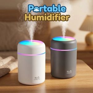 Portable Humidifier Air Diffuser Mist Sprayer Usb Rechargeable Quiet Led Night Light Auto Shutoff Abs Car Room Desk Sulit